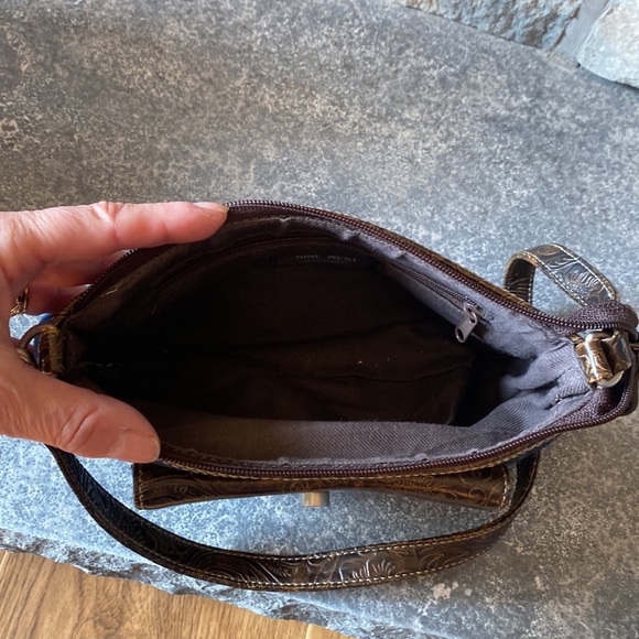 Nine West - Blue Denim and Brown Faux Leather Shoulder Bag - Picture 8 of 9